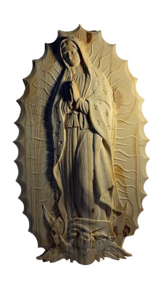 Our lady Guadalupe - Handcrafted Wood Carving